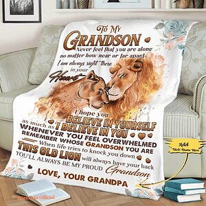 To My Grand Son Customized Quilt Blanket From Grandpa. Lightweight And Smooth Comfort - Super King - Ettee