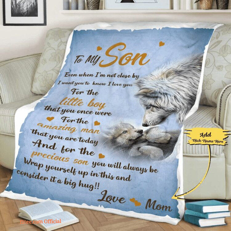 To My Son Customized Quilt Blanket From Mom Son Day. Foldable And Compact