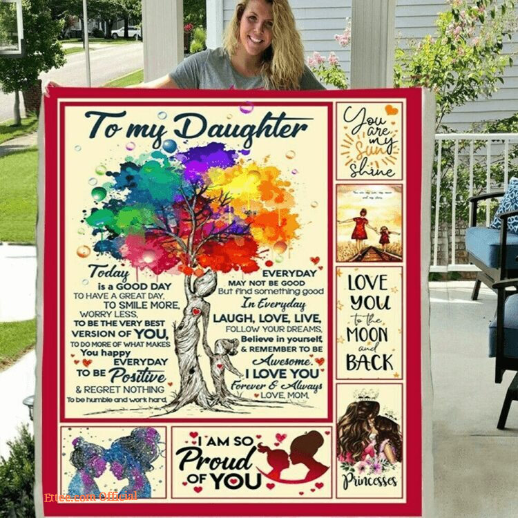 To My Daughter From Mom 3D Quilt Fleece Blanket – Gift For Daughter