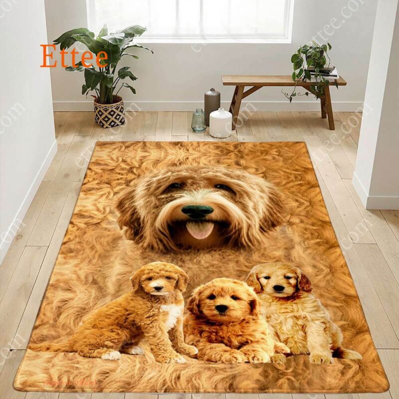 Goldendoodle Rug. Unique Decor Mat Carpet Gift For Dog Lovers