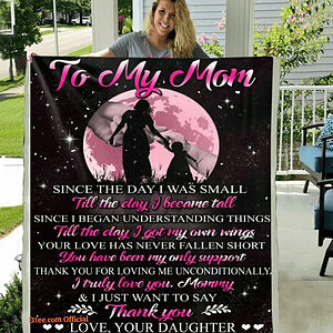 To My Mom From Love Your Daughter Thank You Quilt Fleece Blanket Gift - Super King - Ettee