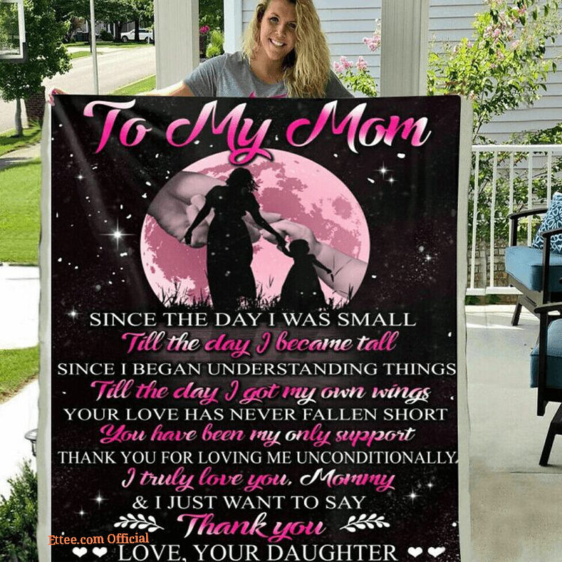To My Mom From Love Your Daughter Thank You Quilt Fleece Blanket Gift - Super King - Ettee
