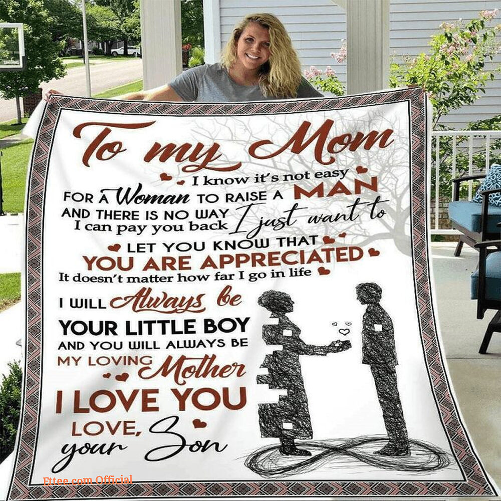 To My Mom I Love You From Son Quilt Fleece Blanket To My Mom I Love You From Son Quilt Fleece Blanket - Ettee - Fleece-Blanket