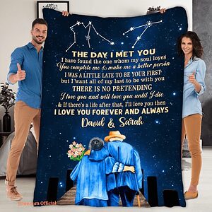 Valentine's Day Gift For Hisher To My Wife Customized Quilt Blanket For Couples - Super King - Ettee