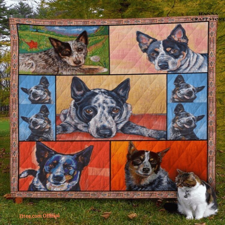 Australian Cattle Dog Pet Lovers Nature Quilt Blanket. Lightweight And Smooth Comfort
