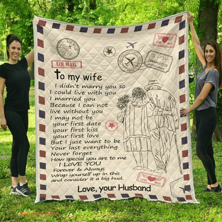 To My Wife I Love You Forever Always Bedding Quilt Fleece Blanket