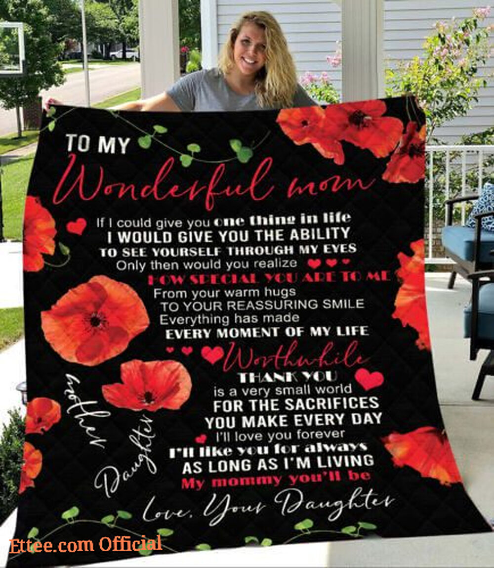 To My Mom Rose Throw Fleece Blanket Gift From Daughter Christmas Birthday Blanket To My Mom Rose Throw Fleece Blanket Gift From Daughter Christmas Birthday Blanket - Ettee - Birthday