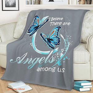 Butterfly Blanket I Believe There Are Angels Among Us Fleece Quilt Blanket - Super King - Ettee