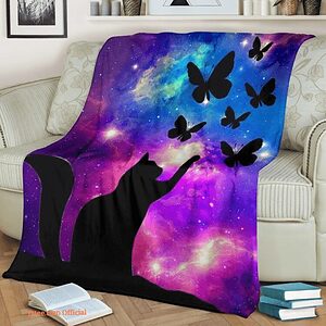 Cat Butterfly Quilt Blanket. Light And Durable. Soft To Touch. Foldable And Compact - Super King - Ettee