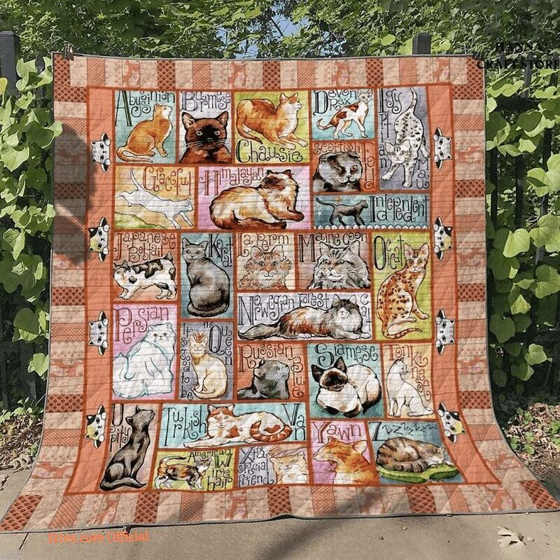 Cat Collection Cute Animation Pet Lover Quilt Blanket. Lightweight And Smooth Comfort - Super King - Ettee