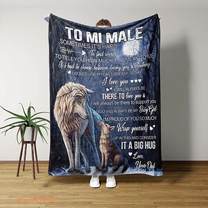 Father And Daughter Wolf Blanket To Mi Male Quilt Blanket. Foldable And Compact - Super King - Ettee