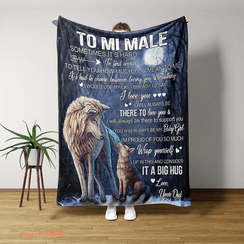 Father And Daughter Wolf Blanket To Mi Male Quilt Blanket. Foldable And Compact - Super King - Ettee