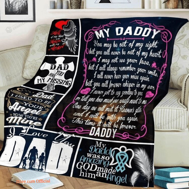 Angel Dad We Will Meet Again Memorial Blanket Gift For Family