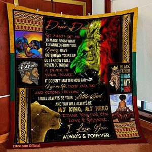 Dear Black Father You Are My Hero Gift Quilt Blanket - Super King - Ettee