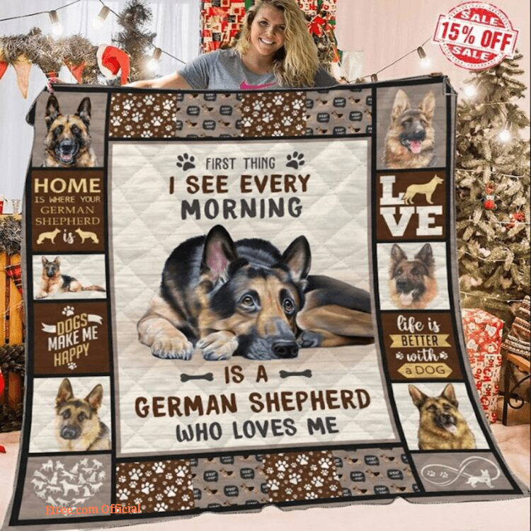 First Morning German Shepherd Dog Fleece Blanket German Shepherd Dog Lovers