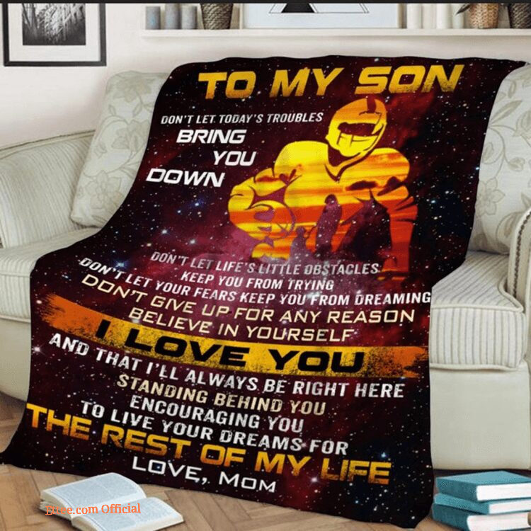 Football To My Son The Rest Of My Life Blanket Gift For Son From Mom Birthday