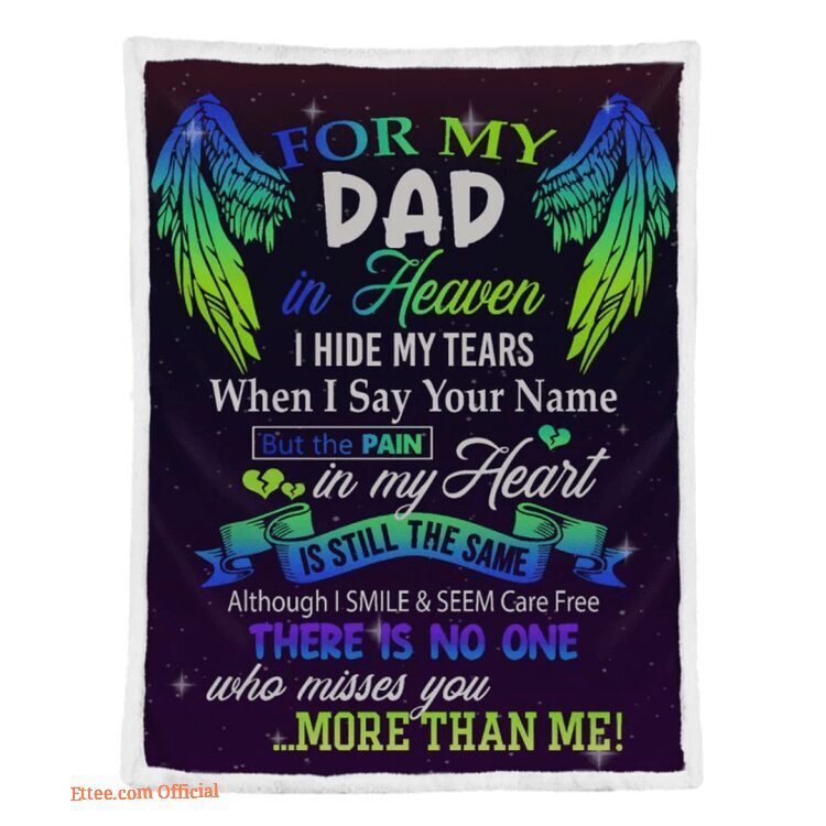 For My Dad In Heaven Memorial Blanket Gift For Friend Family