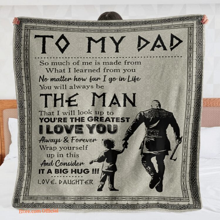 Gift For Father Blanket Daughter To My Dad Viking