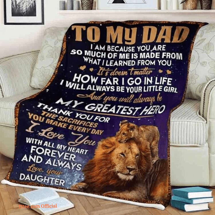 Lion Dad Thank You Blanket - Daughter's Birthday Gift