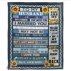 To My Husband Vintage Sunflower Fleece Blanket Gift For Husband Hubby From Wife I Did Not Marry You Blanket - Super King - Ettee
