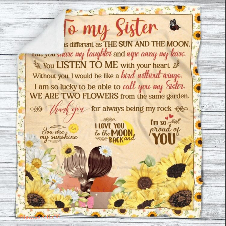 To My Sister The Sun And The Moon Sunflower Blanket Gift For Sister Bestie Girlfriend Birthday Gift Home Decor