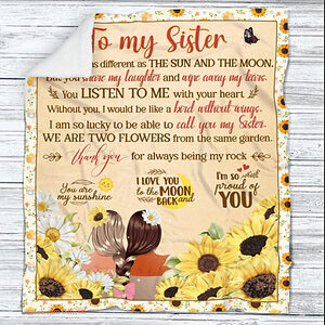 To My Sister The Sun And The Moon Sunflower Blanket Gift For Sister Bestie Girlfriend Birthday Gift Home Decor - Ettee - bestie