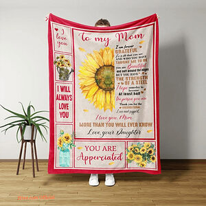 Sunflower Quilt Blanket To My Mom Blanket Gift Ideas For Mom. Foldable And Compact - Super King - Ettee
