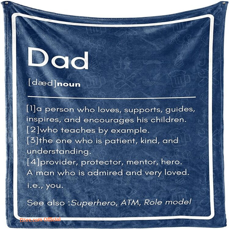 To My Dad Dad Definition Funny Blanket Gift For Day Birthday