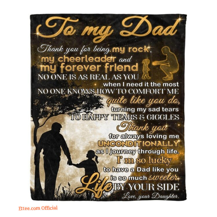 To My Dad Moon Dad And Daughter Blanket Thank You For Being My Rockfleece Blanket