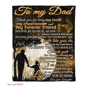 To My Dad Moon Dad And Daughter Blanket Thank You For Being My Rockfleece Blanket - Super King - Ettee