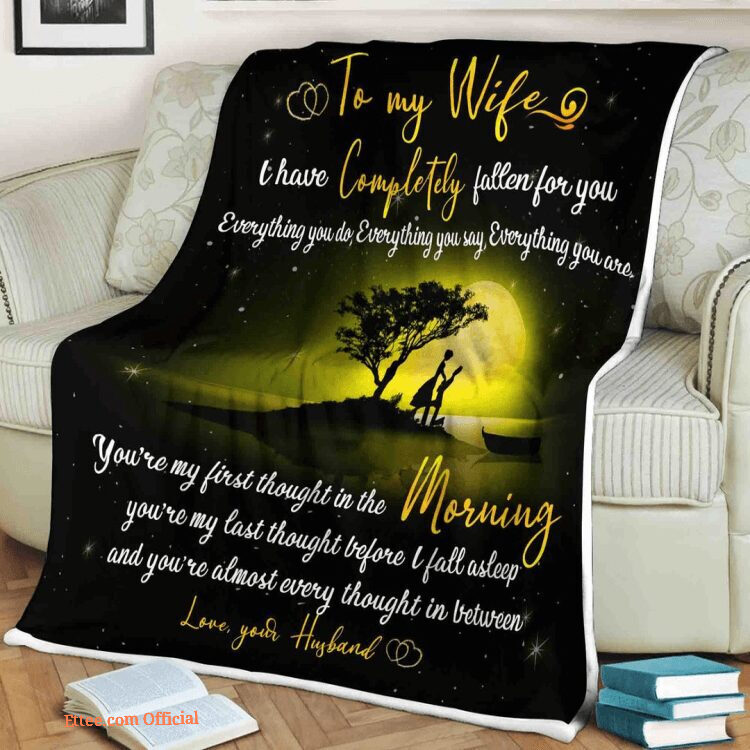 Family Quilt Blanket To My Wife I Have Completely Fallen For You. Foldable And Compact