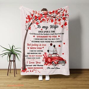 To My Valentine's Wife Blanket Car Blanket Couple Quilt Blanket - Super King - Ettee