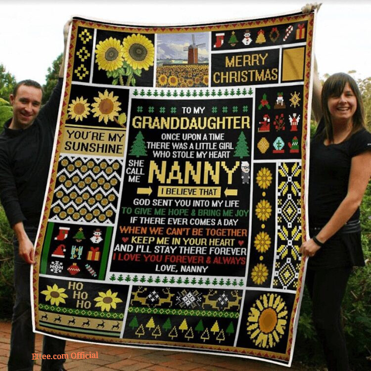 To My Granddaughter Sunflower You Are My Sunshine Gift From Nanny Grandma Fleece Blanket