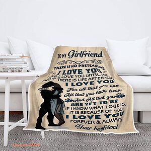Valentine Love Quilt Blanket For Girlfriend Anniversary. Foldable And Compact - Super King - Ettee
