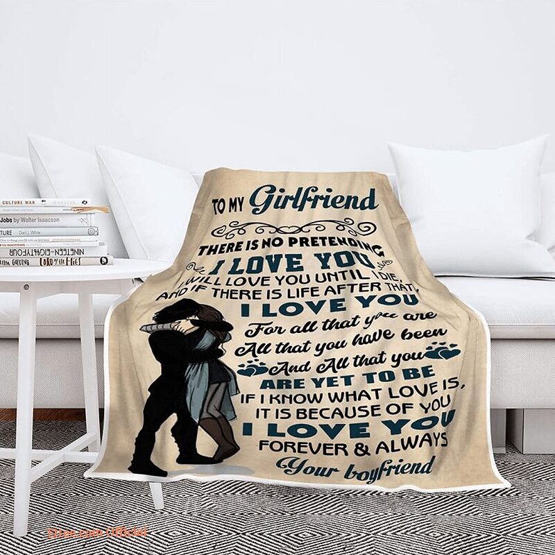 Valentine Love Quilt Blanket For Girlfriend Anniversary. Foldable And Compact - Super King - Ettee