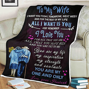 Valentine's Day Heart To My Wife Quilt Blanket. Foldable And Compact - Super King - Ettee