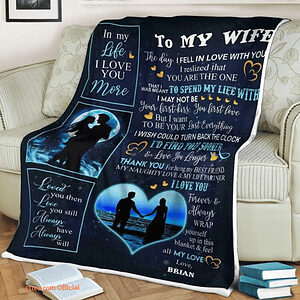 To My Wife Valetine's Day Quilt Blanket Couple. Foldable And Compact - Super King - Ettee