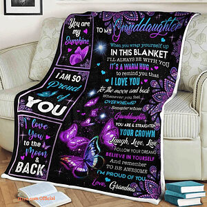 Butterfly Blanket To My Granddaughter - Gift For Granddaughter - Super King - Ettee