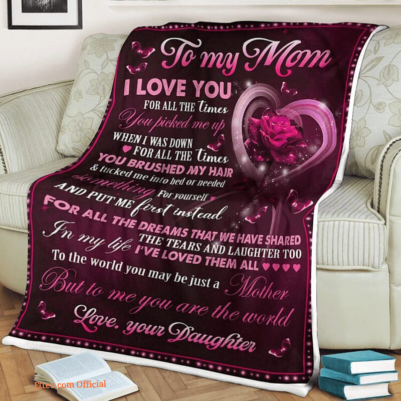 Flower Butterfly Quilt Blanket To My Mom I Love You - Super King - Ettee