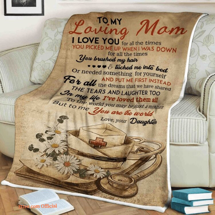 Nurse Quilt Blanket To My Loving Mom I Love You