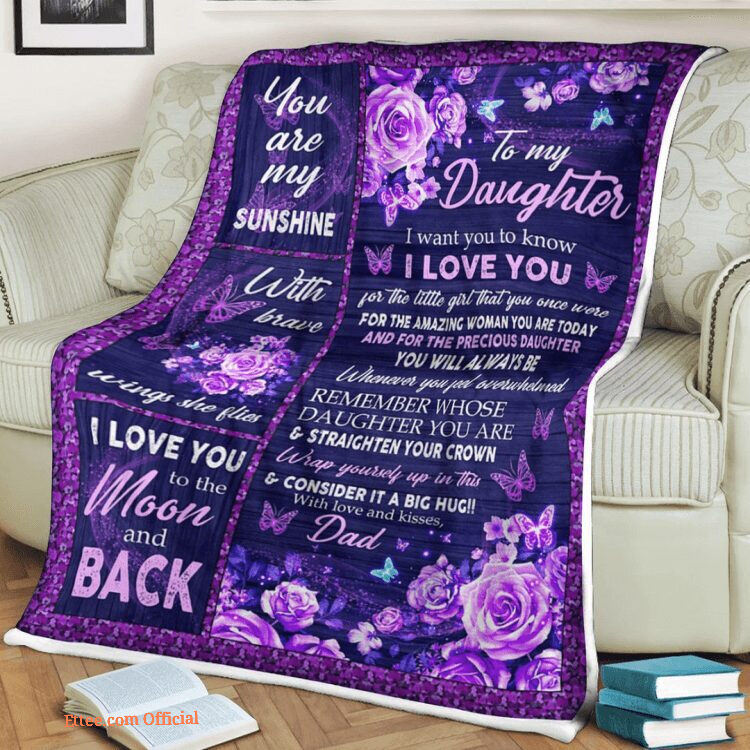 To My Daughter Butterfly Quilt Blanket - Foldable And Compact