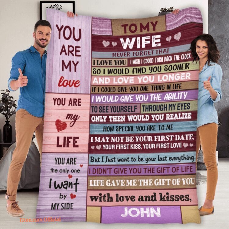 Valentine's Day Gift For Wife Customized Quilt Blanket. Foldable And Compact
