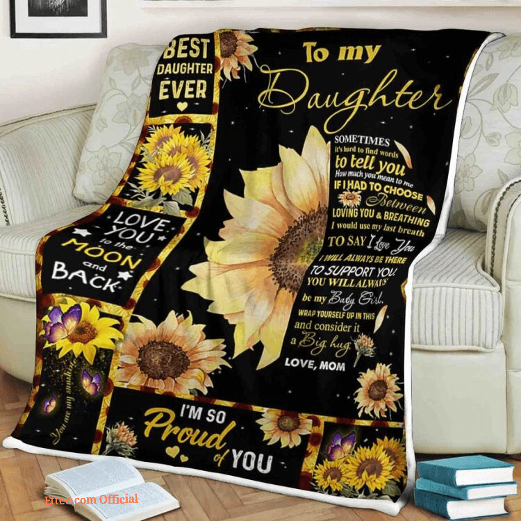 butterfly sunflower blanket to my daughter so proud of you gift from mom