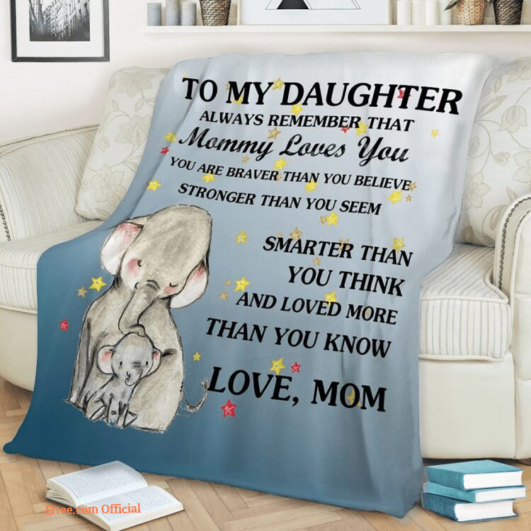 elephant blanket to my daughter always remember that mommy loves you