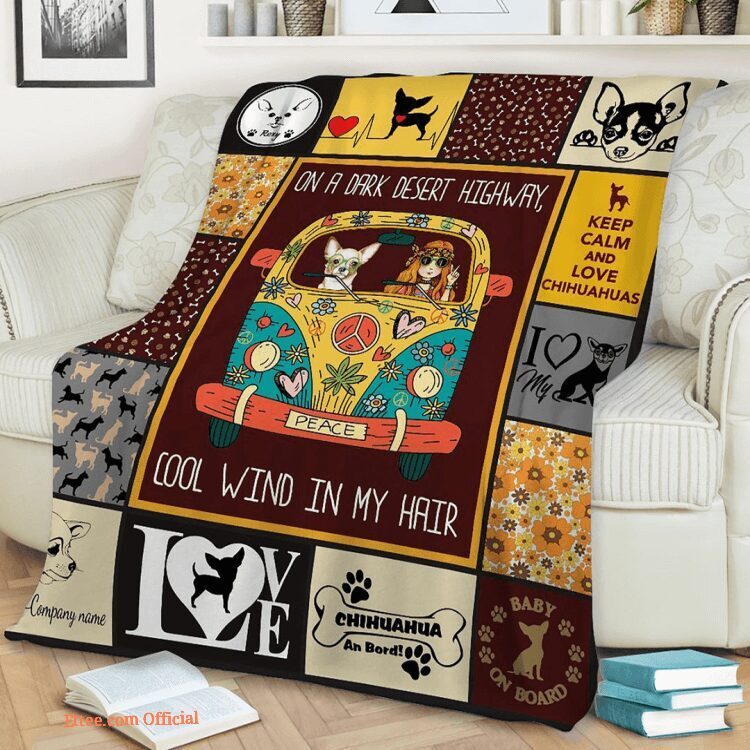 Chihuahua On Highway Quilt Blanket. Lightweight And Smooth Comfort