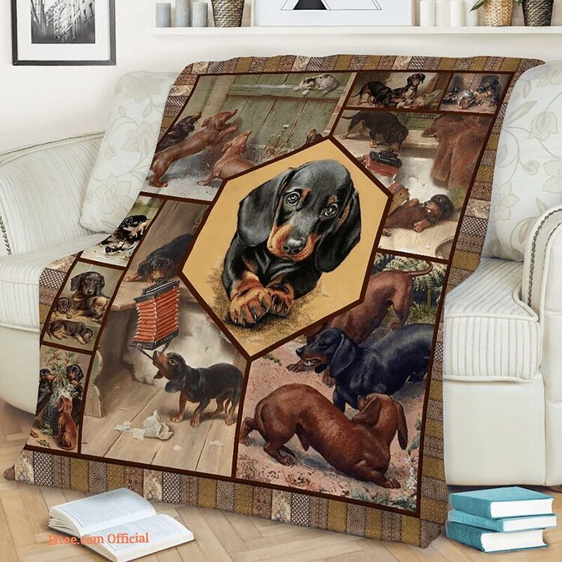 3D Print Dachshund Quilt Blanket. Light And Durable. Soft To Touch - Super King - Ettee