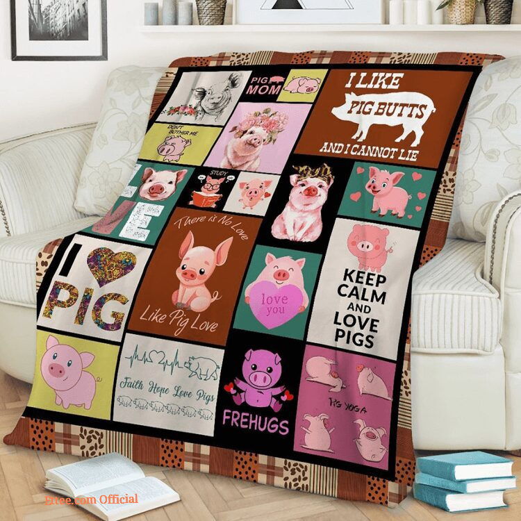 Pig Quilt Blanket I Like Pig. Light And Durable. Soft To Touch