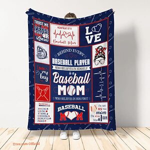 behind every baseball player who believes in himself is a baseball mom quilt blanket - Super King - Ettee