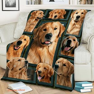 Golden Retriever Beauty Quilt Blanket. Lightweight And Smooth Comfort - Super King - Ettee