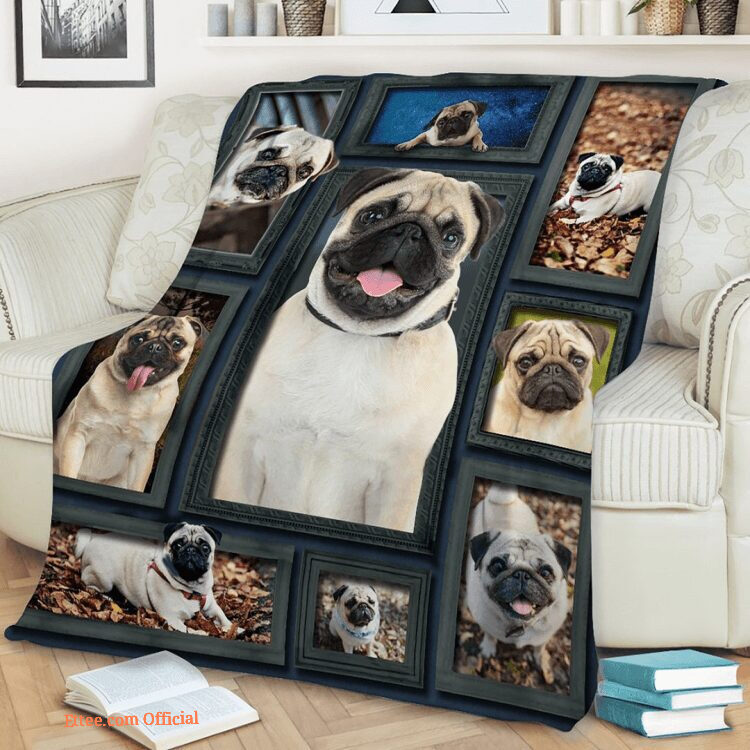 Pug Pattern Quilt Blanket. Lightweight And Smooth Comfort